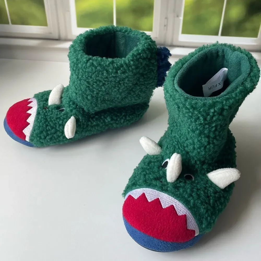 Kids Green Dino booties Sz 13-1